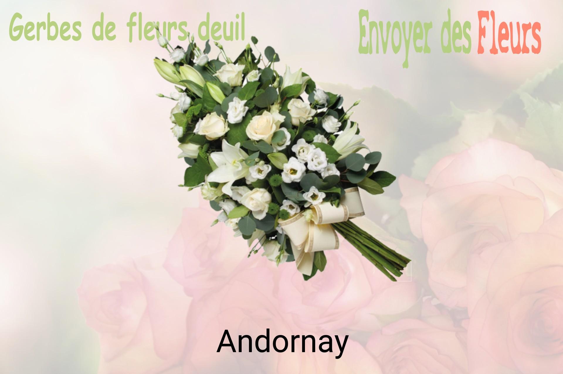 Gerbe de fleurs de deuil livrée à Andornay